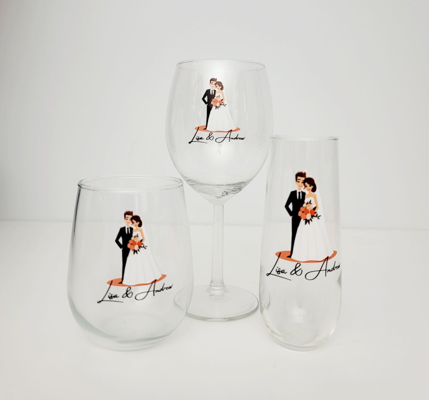 Custom Champagne and Wine Glasses UV Printing