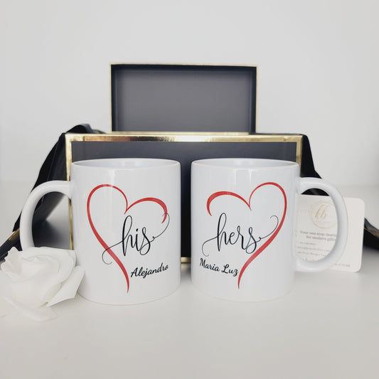 Couple mug set custom name mug  coffee cup personalized gift for him Valentines day present for her unique mug lovers gift