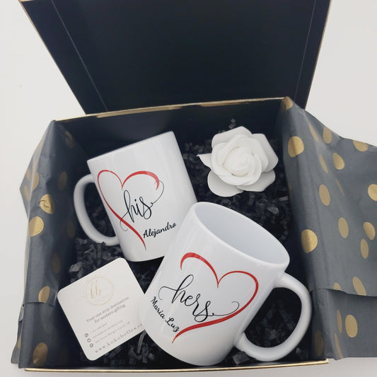 Custom name and Heart Mug, Wedding Gift, Personalized Mugs, Engagement Gift, Bride Gift, Anniversary Gift, Birthday Gift, Valentines