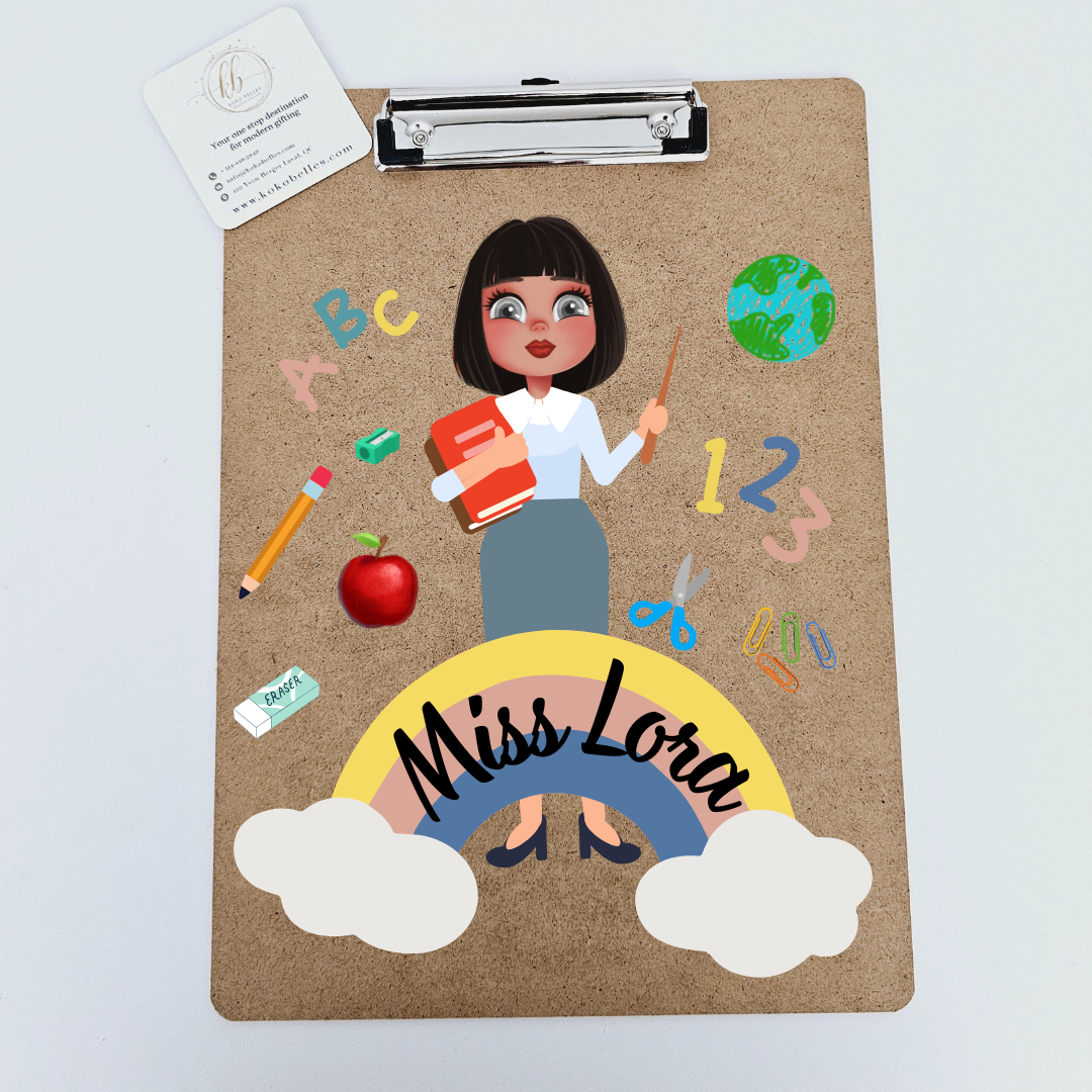 Custom Clipboard With Teacher Name